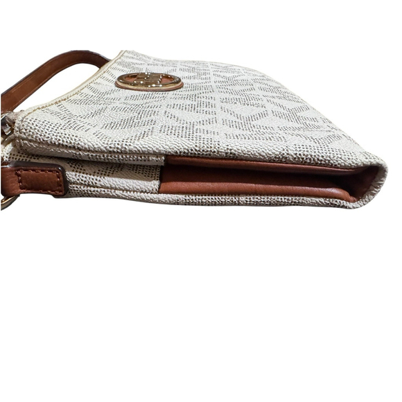 Michael Kors Fulton Large White,Gray Signature Logo Crossbody Bag - Picture 4 of 16